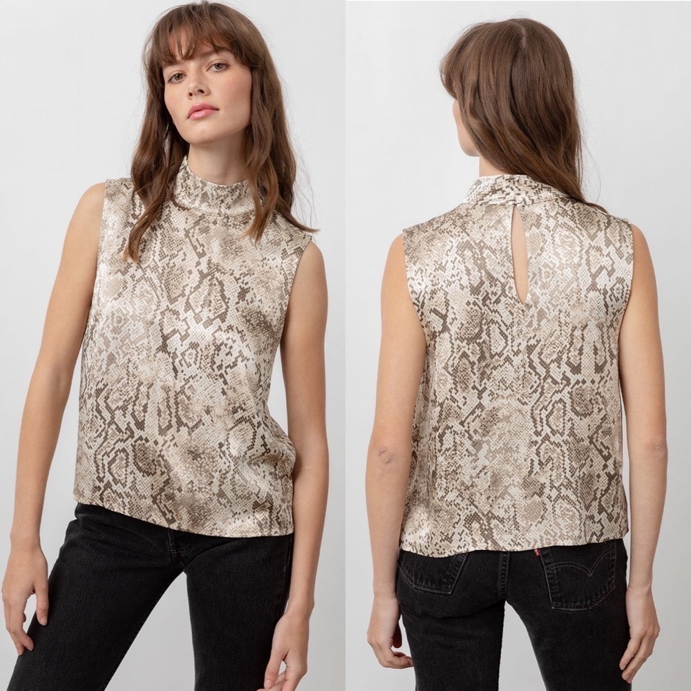 RAILS Yolie Top NWT Desert Snake Sleeveless Mock Neck Blouse M